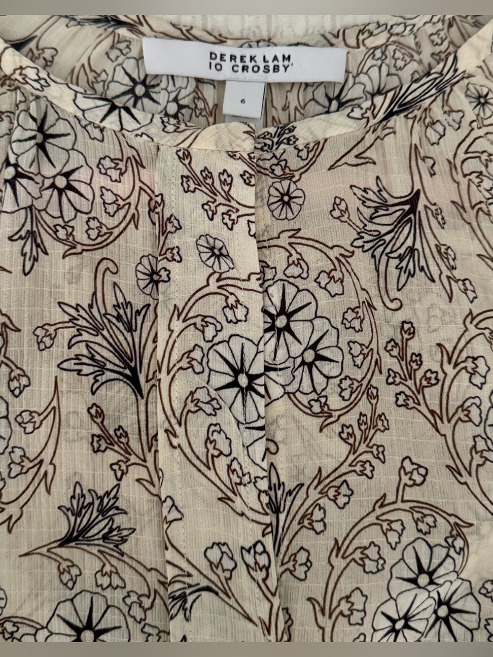 Derek Lam 10 Crosby 100% Silk Floral Print Blouse / Size 6